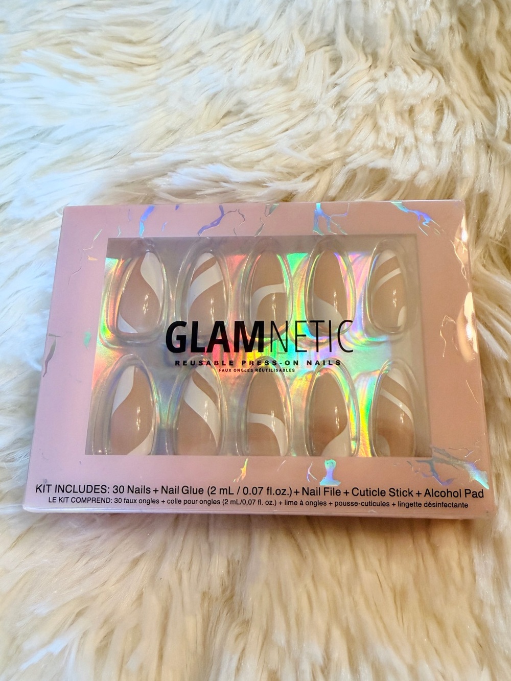 Glamnetic Press-On Nails - Marshmallow Swirl